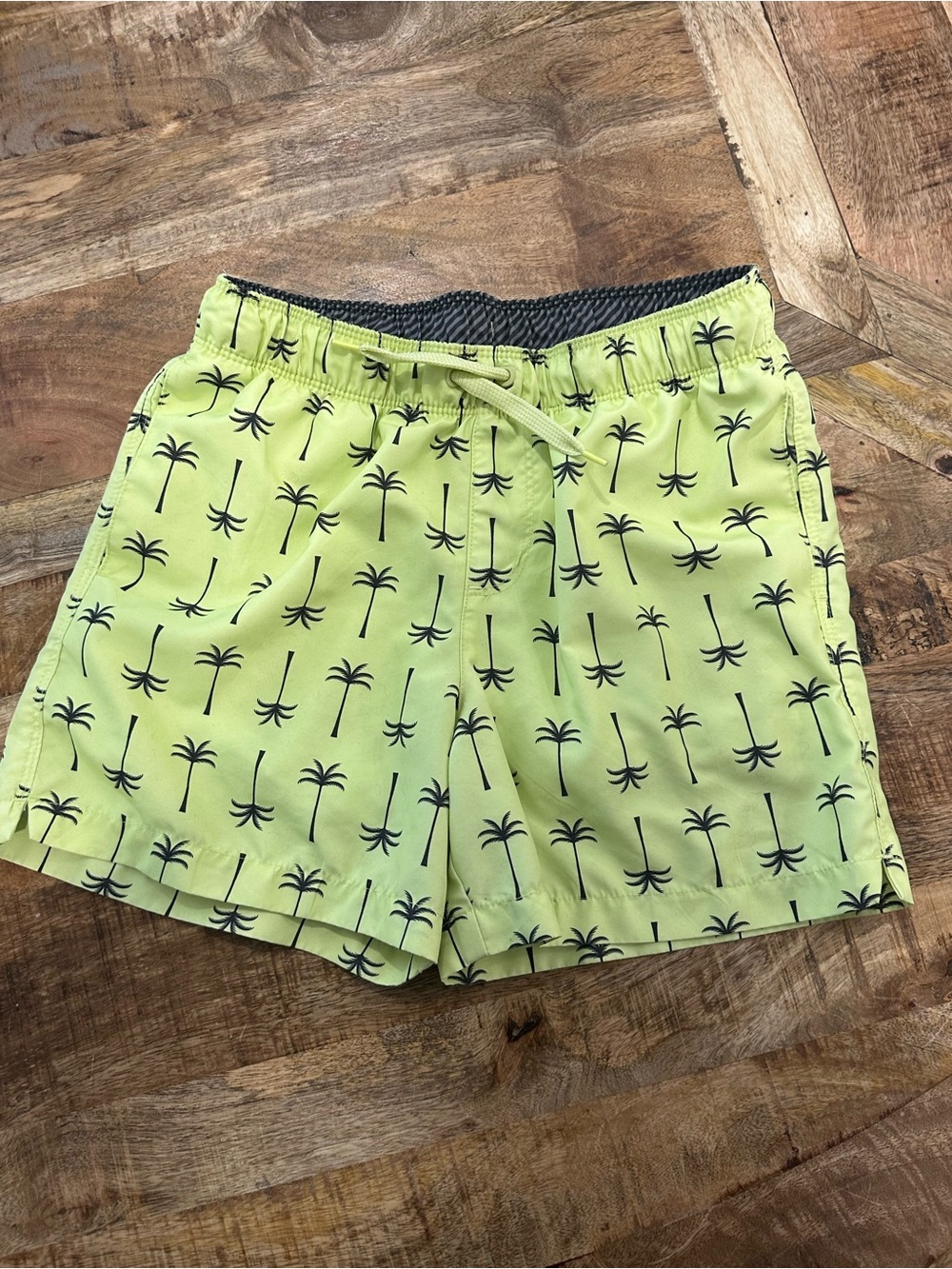 art class Neon Yellow Lined Swim Shorts with Gray Stripe Waistband